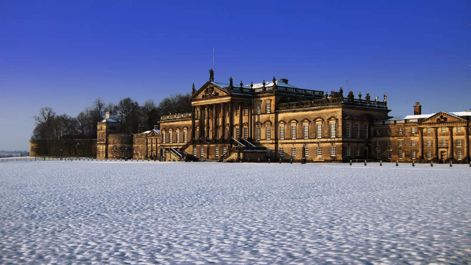 Wentworth Woodhouse in winter, the largest private house in Britain