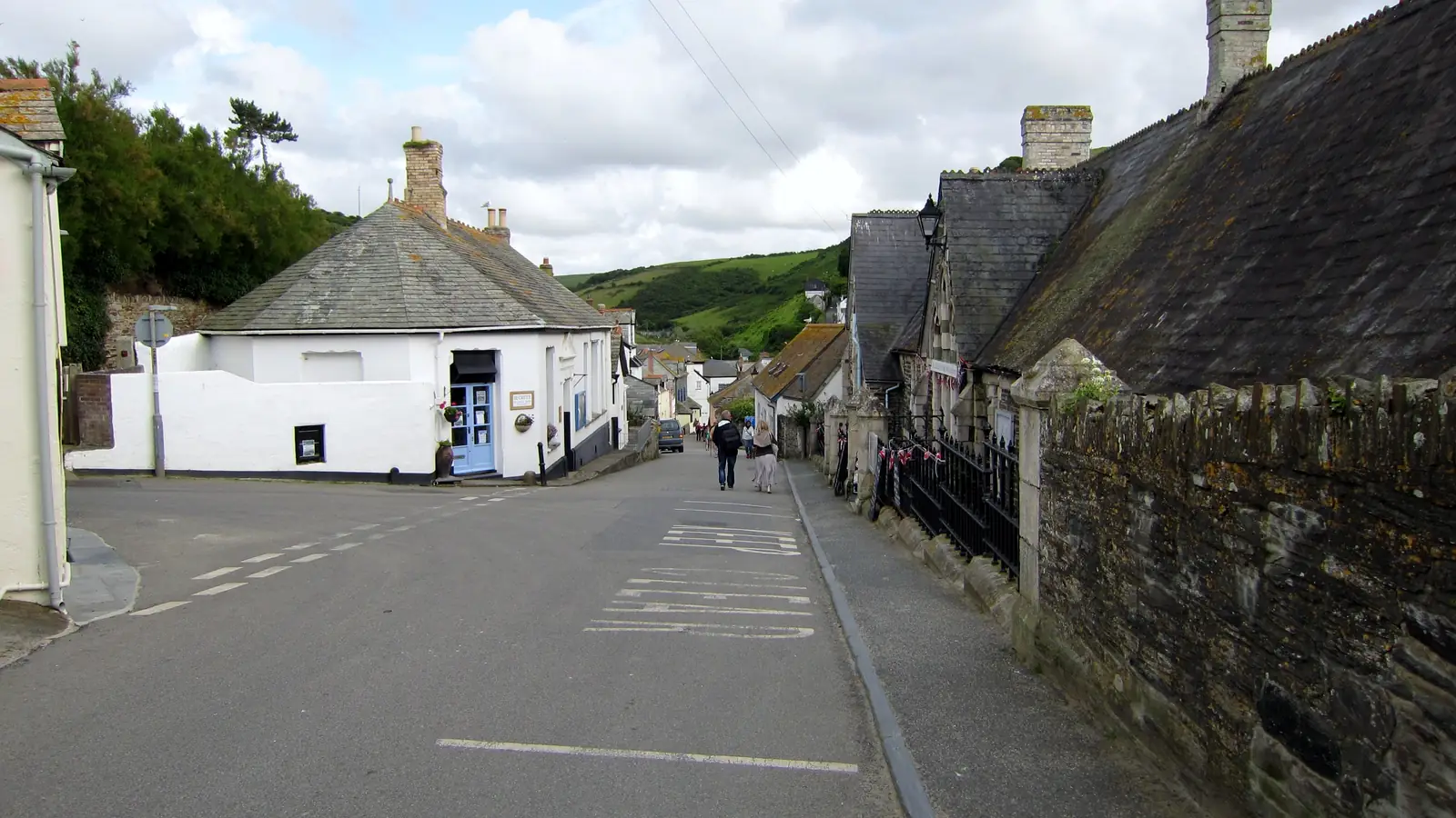 Fore Street in Port Isaac, the narrow lane up from the harbour – Louisa's cottage and the walk to school.