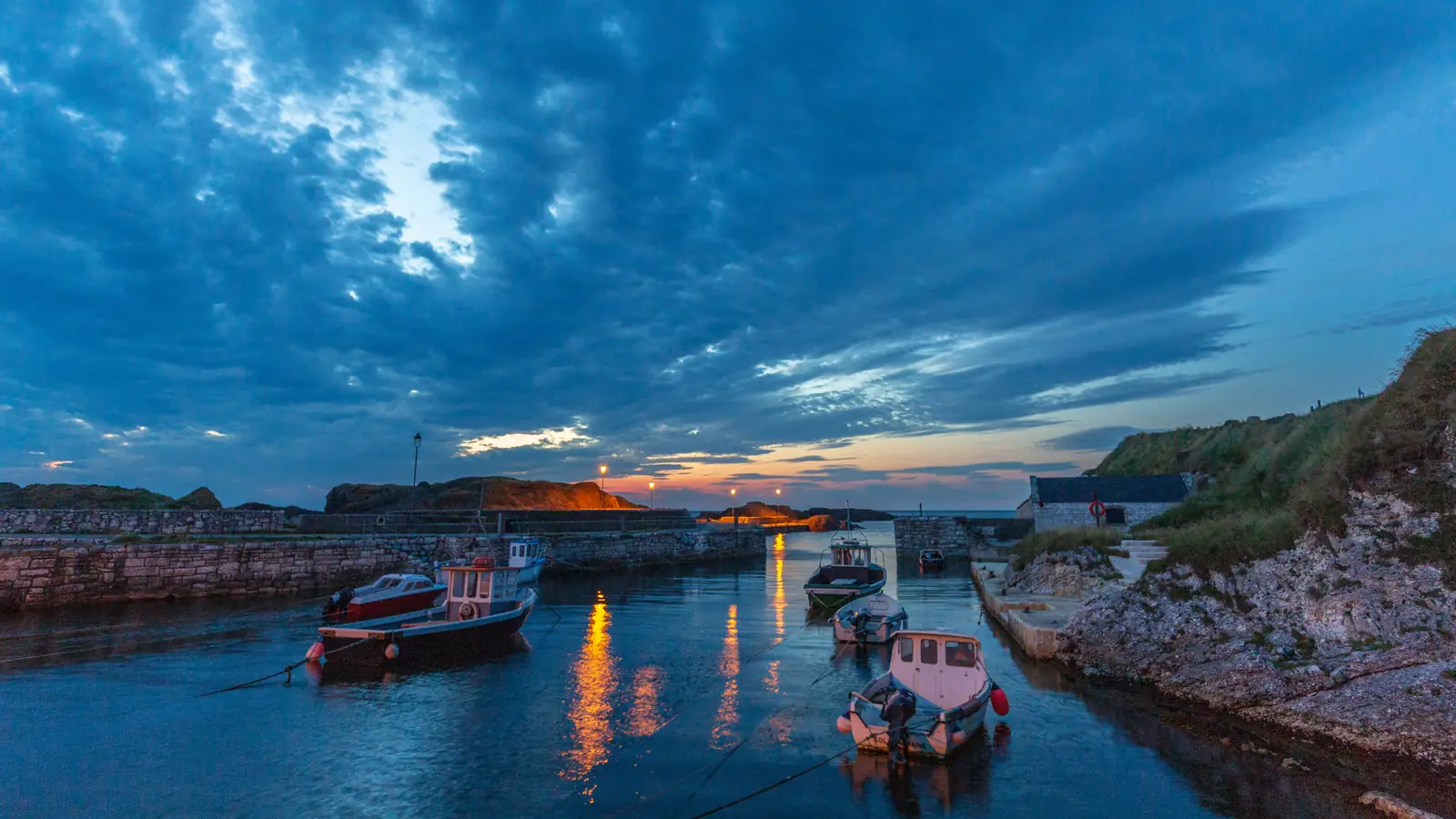 Ballintoy Harbour at dusk – Pyke and the Iron Islands in Game of Thrones