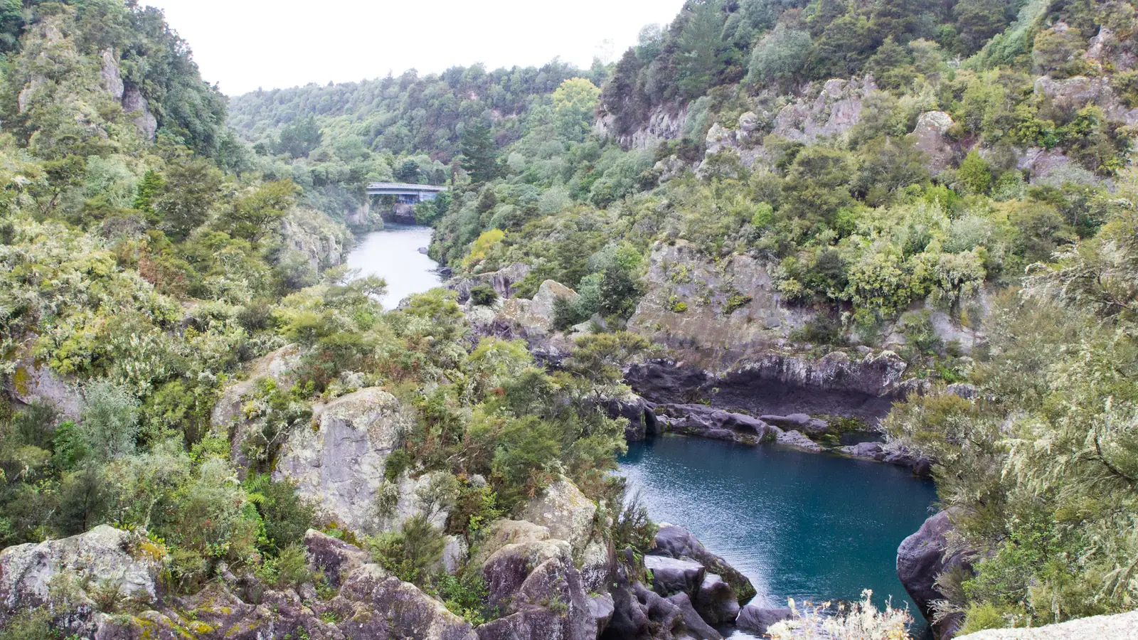 The Aratiatia Rapids on the Waikato River in full flow after a dam release – the end of the barrel ride in The Desolation of Smaug